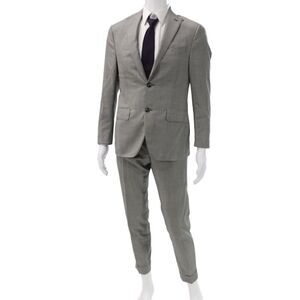 Scuderi Mens 2 Piece Gray Check Wool Suit Size 48